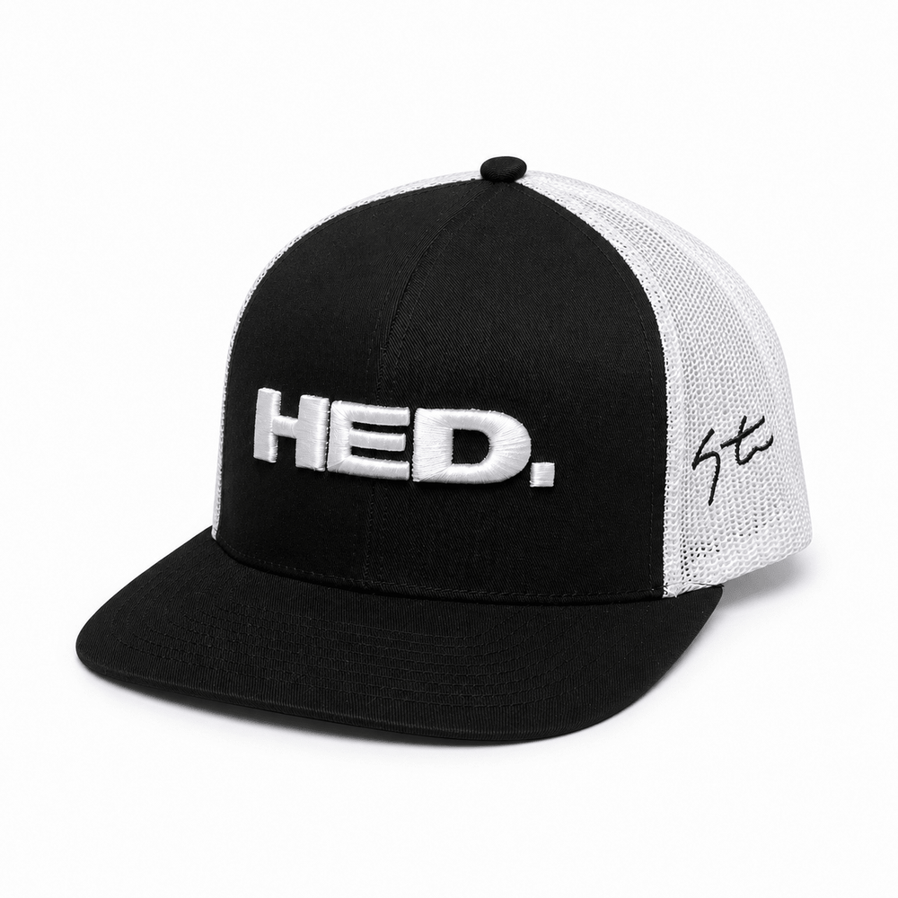 HED. Trucker Snapback Hat – Black & White - HED Cycling Products